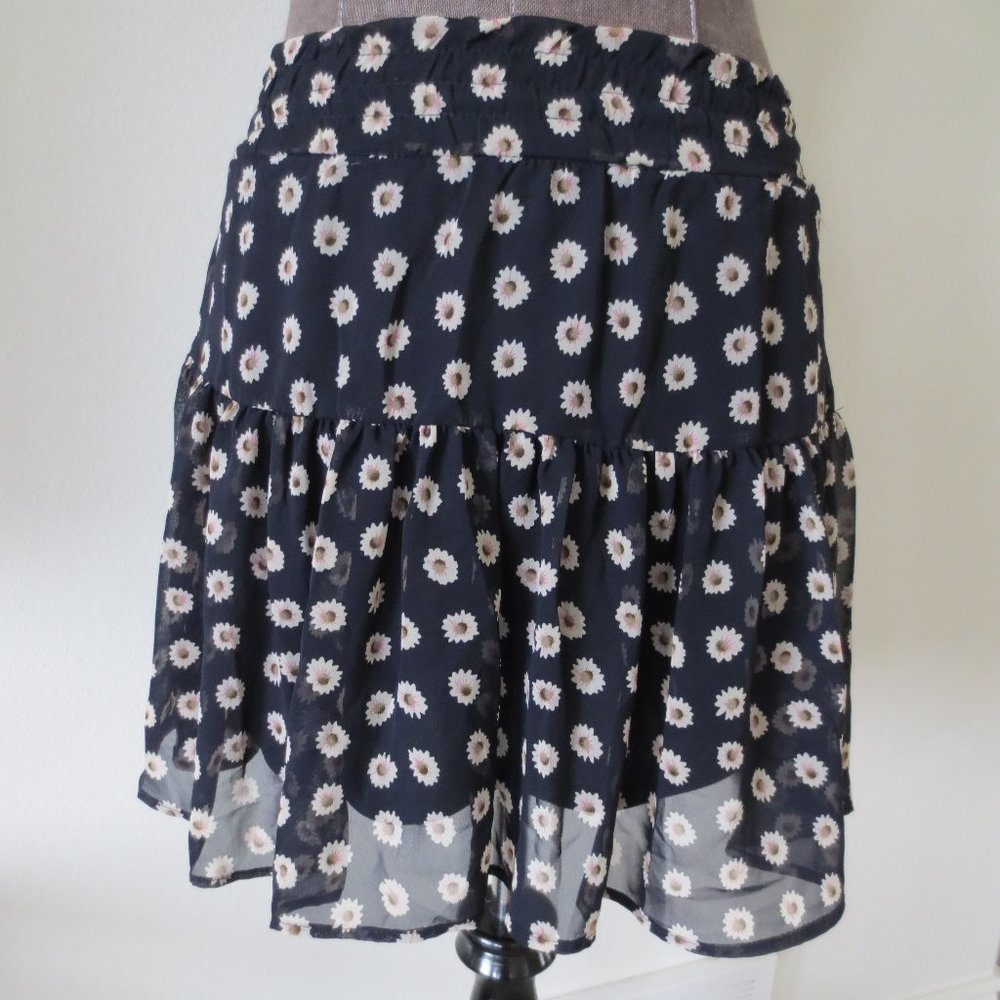 SOLD! Navy Blue Floral Print Mini Skirt